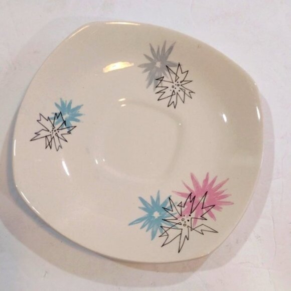 Vintage Set of 2 Midwinter 'Quite Contrary' Coffee Cups &‎ Saucers 1950s Retro - Picture 4 of 11